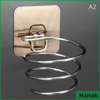 Hanak ที่เป่าไม่เจาะแบบไม่มีที่ที่ใส่ยึดติดผนังเครื่องเป่าผมที่ใส่เกลียวเหล็กกล้าไร้สนิมในห้องน้ำ