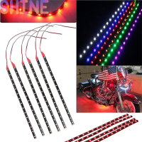 Shine 6pcs กันน้ำ DC 12V มอเตอร์ LED Strip Underbody Light สำหรับรถจักรยานยนต์รถยนต์