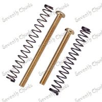 WK-8 Pcs Long &amp; Short Electric Bass Guitar Bridge Saddle Mounting Screw and Adjust Spring  / Gold Screw and Black Spring