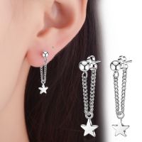 【hot】✓▪  Fashion Korean Statement Chain Tar Pendant Earrings Tassel  Star Stud Woman Patry Jewelry