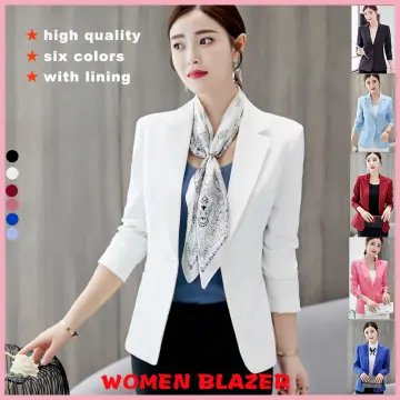 Womens Summer Thin Blazer Tops Office Ladies Long Sleeve Suit Coat Jacket  M-4XL