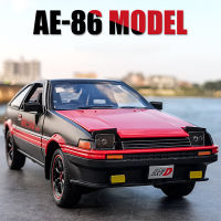 124โตโยต้า AE86เริ่มต้น D อัลลอยรถรุ่นตกแต่งจำลองยานพาหนะของเล่นสำหรับของขวัญเด็กด้วยแสงเสียงดึงกลับ