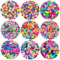 【Ready Stock】 ♞ C30 30Pcs/lot 10mm smiley/animal print beads polymer clay beads spacer beads for DIY jewelry making