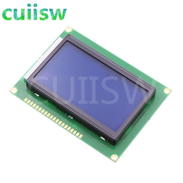 new-baoqingli0370336-1ชิ้น-lcd12864-128x64จุดกราฟิกสีน้ำเงิน-lcd-แบล็กไลท์โมดูลแสดงผล