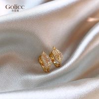 High-end fashion original new product small zircon leaf earrings for women light luxury niche design 2023 new hot style ear buckles high-end western style earrings