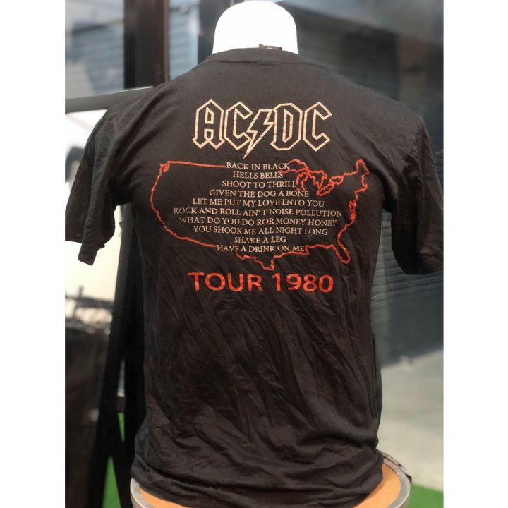 สไตล์มินิมอล-ac-dc-สีขาว-เสื้อวงดนตรี-ร็อคต่างประเทศ-เสื้อชาวร็อค-เสื้อtour-would-เสื้อยืดคอกลม-ไม่มีตะเข็บขาง-คนดัง