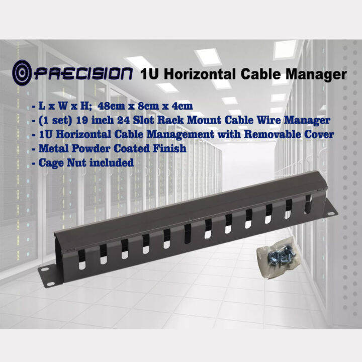Precision 1U Cable Manager 24 ports Horizontal Cable Manager For