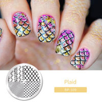 BORN PRETTY Plaid Line Pattern Stamping Plates Stainless Steel Nail Art Stamp Template DIY Design Image Printing Stencils Tools