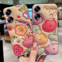 เคสOPPO A58 2023 สวย 3D สามมิติดอกทิวลิปดอกไม้ Blu-Ray Rhinestones ออกแบบปลอกซิลิโคนอ่อนนุ่มเคสโทรศัพท์ OPPO A58 4g เคสกรณี