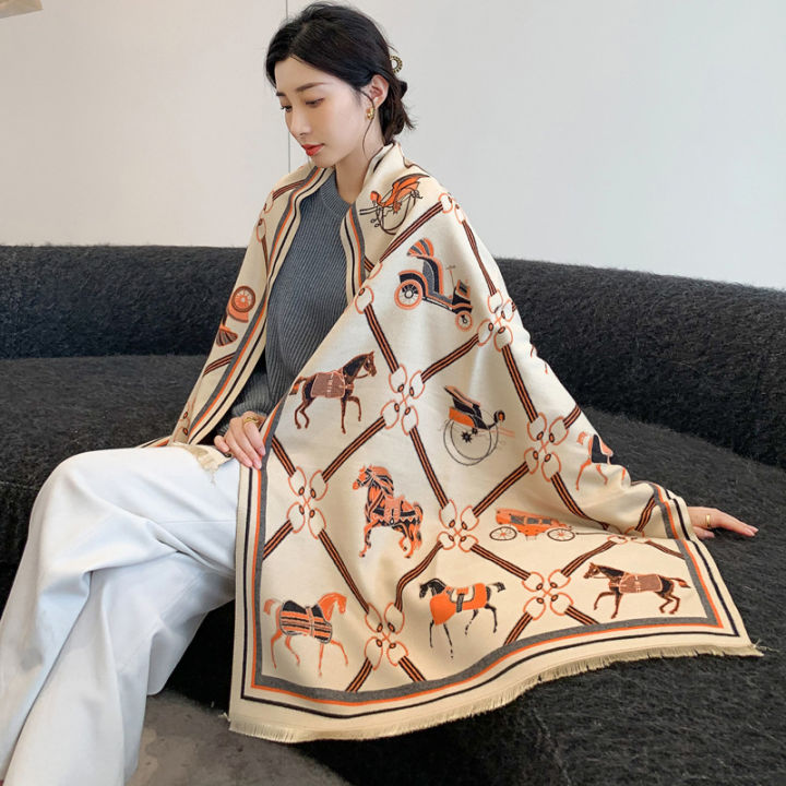2021-new-luxury-brand-horse-animal-print-cashmere-shawl-winter-warm-women-pashmina-wrap-thick-shawl-blanket-female
