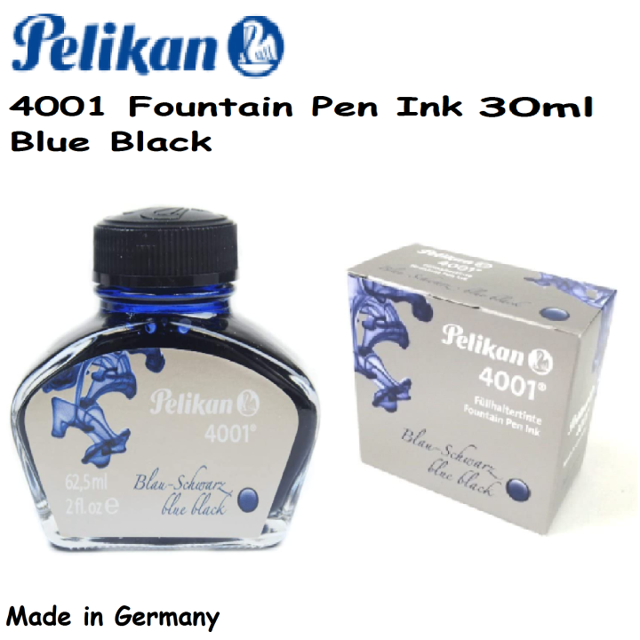 Pelikan 4001 Fountain Pen Ink Blue Black color 30ml Made in Germany