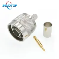 RF Coaxial N Male Plug Straight / Right Angle 90° Connector for RG58 RG400 RG142 LMR195 Soldering RF Coax Connector BEVOTOP