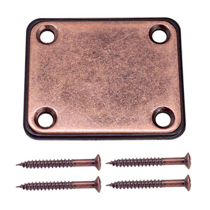 4Hole Red Copper Bending Electric Guitar Bass Neck Connecting Plate