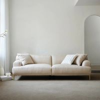 Deewani โซฟารับแขก Modern Sofa l Shape Frosted Cloth Minimalist for Living Room