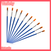 Variety ✨Hot Sale✨ 10ชิ้น/เซ็ตชุดแปรงสีใหม่ NYLON Blue Brush KID ภาพวาดสีน้ำ