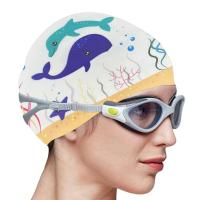 Swimming Caps Elastic Waterproof Protect Ears Long Hair Swimming Pool Hat Bathing Caps Swim Caps