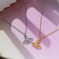 ∏卐 Saturn Pendant Necklace For Women Retro Stud Earrings Jewelry Metal Planet Sweater Chain Fashion Necklace Gift Accessories