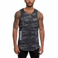 ✼ เสื้อกล้ามผู้ชาย Camouflage Men Singlet Quick-drying Sleeveless M-3XL