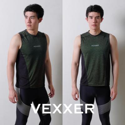 Vexxer TopDye Running Tanktop Z01 - สีเขียวขี้ม้า เสื้อกีฬา แขนสั้น เสื้อยืด เสื้อวิ่ง ออกกำลังกาย