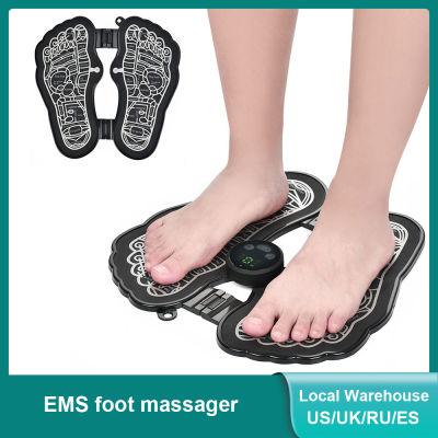 【CW】Electric EMS Foot Massager Pad Foldable Foot Massage Mat Feet Muscle Stimulator Improve Blood Circulation Relieve Pain Health