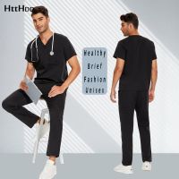 Pet Grooming Institution Scrubs Set High Quality Spa Uniforms Unisex V-neck Work Clothes Medical Suits Clothes Scrubs Tops Pants