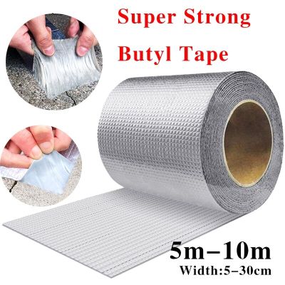 Roof Leakproof Aluminum Foil Rubber Waterproof Tape High Temperature Resistance Pipes Walls Leak Sticker Super Nano Tapes Adhesives Tape