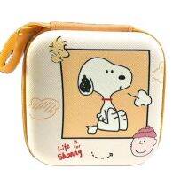 SNOOPY W กล่องเก็บสายชาร์จ กล่องเก็บหูฟัง , เอนกประสงค์, Size M ลาย  air สนุปปี้  ขาว  air  งานดี evaกันกระแทก ขนาด9.5x9.5x3.5cm กล่องเก็บสายชาร์จ BY  NPNN  SHOP