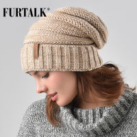 FURTALK Winter Knitted Hat Women Hat Slouchy Beanie for Girls Skullies Cap A047