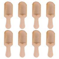 8 Pcs Household Small Salt Shovels Flat Handle Scoop Wooden Teaspoon Milk Powder Scoops