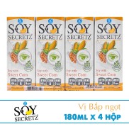 Tết 2022CHÍNH HÃNG Lốc 4 hộp Sữa Đậu Nành Với Bắp ngọt Soy Secretz 180ml