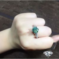 ◊♘ จริง 1 กะรัต Moissanite แหวนแฟชั่นเจ้าหญิง S925 เงิน Moissanite แหวนเพชรผู้หญิง