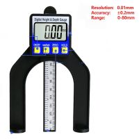 【No-profit】 Gorayas Digital Depth Gauge Caliper Digital Tread Depth Gauge Tester เครื่องมือวัด LCD Magnetic Self Standing Aperture 80Mm Hand Routers