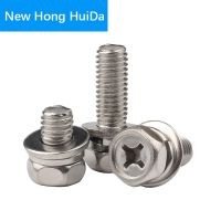 M3 M4 M6 M8 M10 Hex Cross Recessed Bolt with Washer Three Sem Hexagon Machine Metric Three Combination Screw 304 Stainless Steel