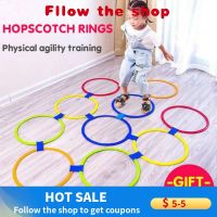 【 Ready Stings Games Hopscotch Jump Rings Set Kids Sensory Play Training Sports Toy