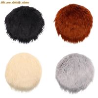 ☢ 1PC 30x30cm Solid Color Warm Wool Round Cushion Stool Pad Thickening Dining Chair Cushion Anti-Slip Seat Mat Chair Mat Pad