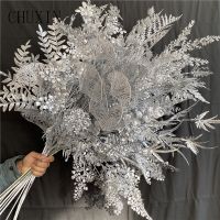 Artificial Flowers Home Decoration Silver Artificial Silver Leaves Decoration - Artificial Flowers - Aliexpress