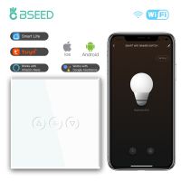 QSR STORE BSEED Smart Dimmer Switches 1Gang Wifi Control Led White Black Gold Glass Panel Support Tuya Google Life App