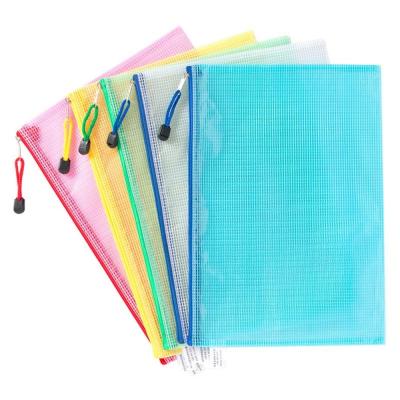 Storage Bags Pencil Document Bag Eraser Case Mesh Zip File Folders A4 Waterproof