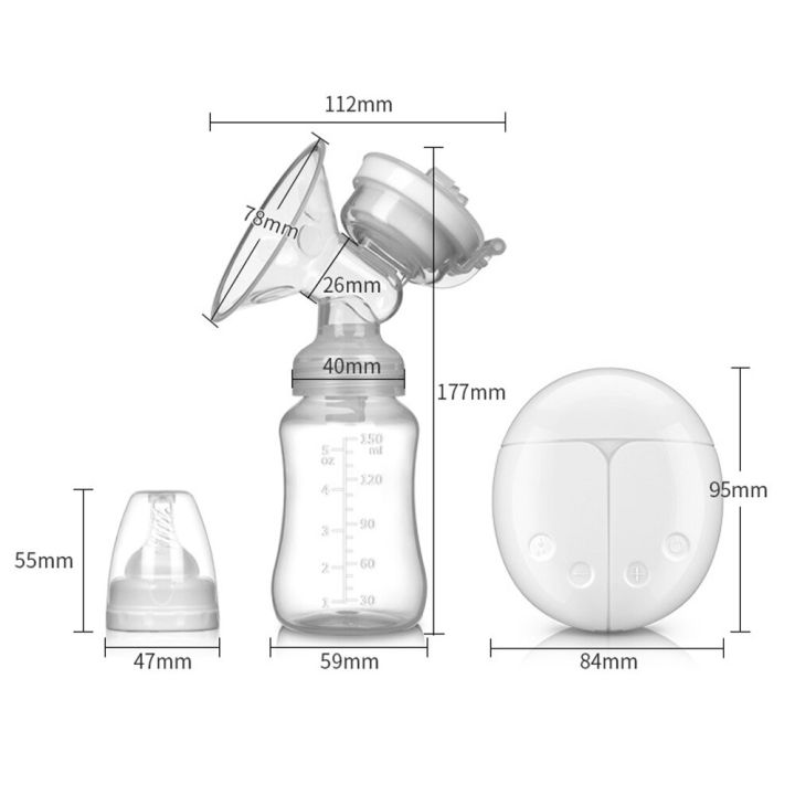เครื่องเครื่องปั๊มนมไฟฟ้านมอัตโนมัติเครื่องปั๊มนมแบบพกพา-usb-แบบชาร์จซ้ำได้ดูดหัวนมทรงพลังสองเท่าพร้อมขวดนมทารก