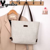 COD DSFGERERERER Yogodlns Casual Canvas Handbag Totes Women Large Capacity Shoulder Bag Fashion Shopping Cotton Linen Pack