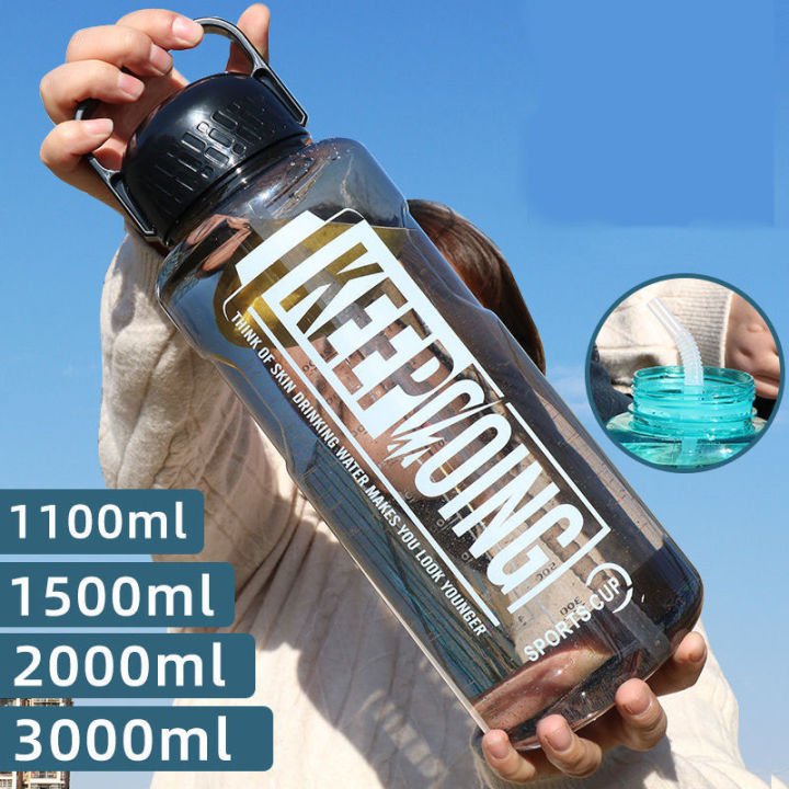 ขวดน้ำแกลลอนสร้างแรงบันดาลใจขนาด3L/100 Oz,เหยือกน้ำขนาดใหญ่ไม่มีสารBpaป้องกันการรั่วซึมทนทานสำหรับผู้ที่ชื่นชอบการออกกำลังกายกลางแจ้ง  | Lazada.Co.Th