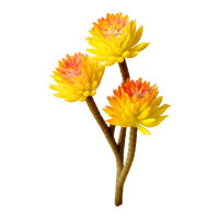 บอนไซประดิษฐ์ดอกไม้สามหัวสำหรับตกแต่งสวนการจัดดอกไม้เหมือนจริงดอกไม้เทียม
