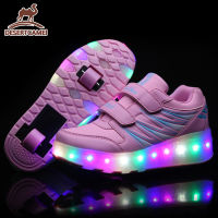 Dreamer  Desert Camel【Free Shipping】[สปอตลีลาเด็ด]2020 Heelysรองเท้าผ้าใบมีไฟLED,รองเท้าลำลองติดล้อ 2 ล้อสำหรับเด็กผู้ชายและผู้หญิงรองเท้าโรลเลอร์สเก็ตเด็กแบบมีล้อ