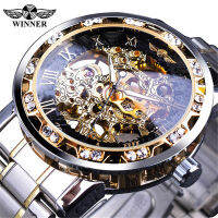 Men Transparent Fashion Diamond LuminousGear MovementAutomatic Watch Luxury Male Mechanical Skeleton Royal