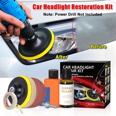 【LZ】™✼  Car Headlight Restoration Kit Auto Headlamp Lens Restore Oxidation Yellow Scratch Restore Polishing Cleaning Tool