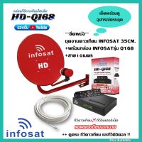 **ยึดผนัง** ชุดจานดาวเทียม INFOSAT 35CM.+กล่อง INFOSATรุ่นQ168 +สาย 10 เมตร