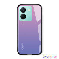 Casing Ponsel สำหรับ Vivo Y27 5G OPPO A78 4G ที่ใส่รูปสายรุ้งแบบแสงรุ่งอรุณสุดหรูเคสซีรี่ส์แบบไล่เฉดสีฝาหลังกระจกเทมเปอร์กันกระแทก