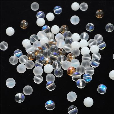 Wholesale 4/6/8/10mm Matte AB Color Glass Beads Round Loose Spacer Beads For Jewelry Making DIY Charm Bracelet Necklace Earrings