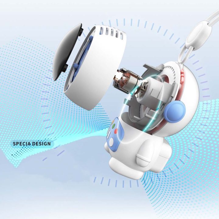 พัดลมหุ่นยนต์-พัดลมคล้องคอ-ชาร์จusb-สะดวก-ปลอดภัยในการพกพา-พัดลมขนาดเล็ก-360-องศา-พร้อมส่ง-xln0755