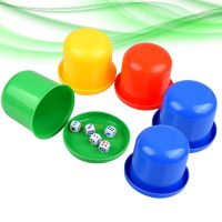 Dice Cups Game Set Games Cup Shaker Bar Favors Stacking Party Families Playing Professional Rolling Math Gaming Cube Plastic D6